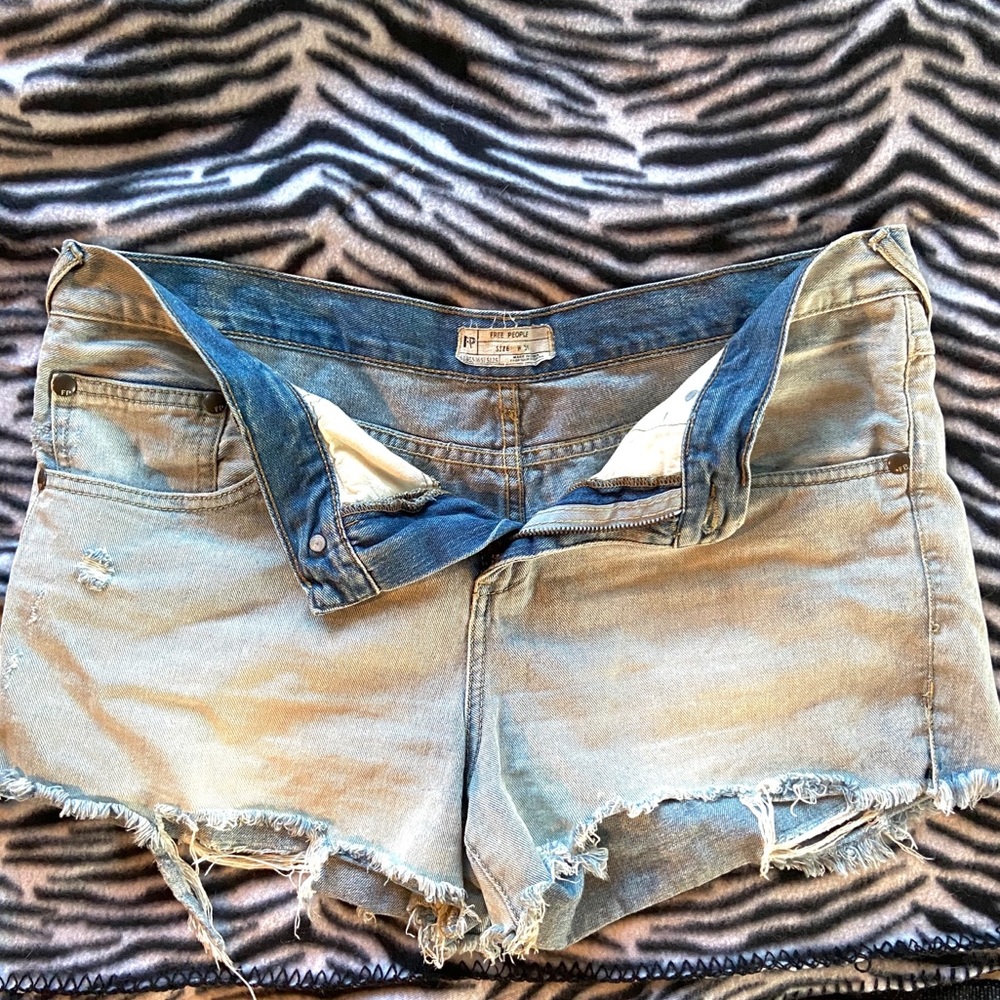 Free People high rise cut off denim shorts